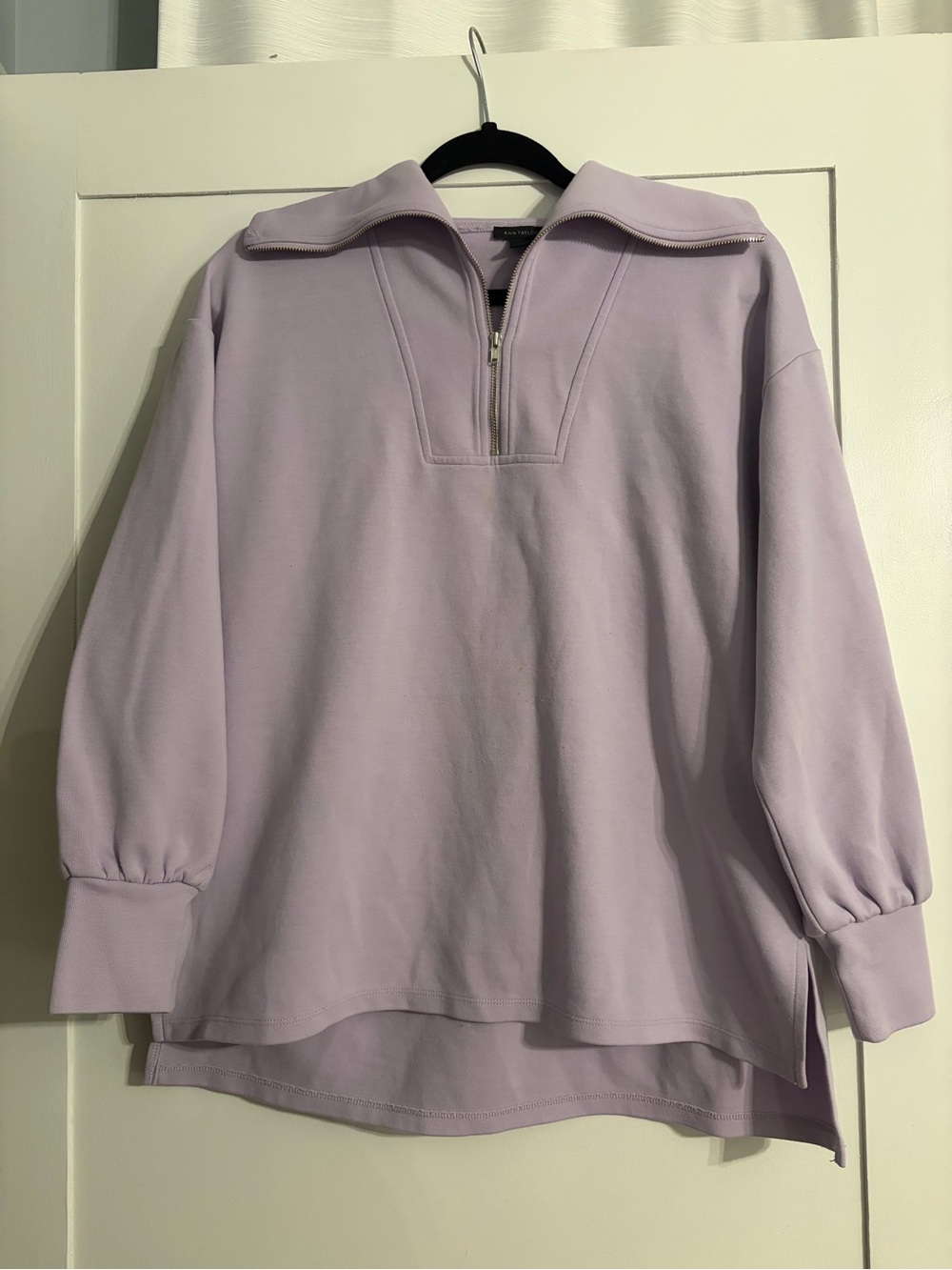 Ann Taylor Lilac Half-Zip Pullover